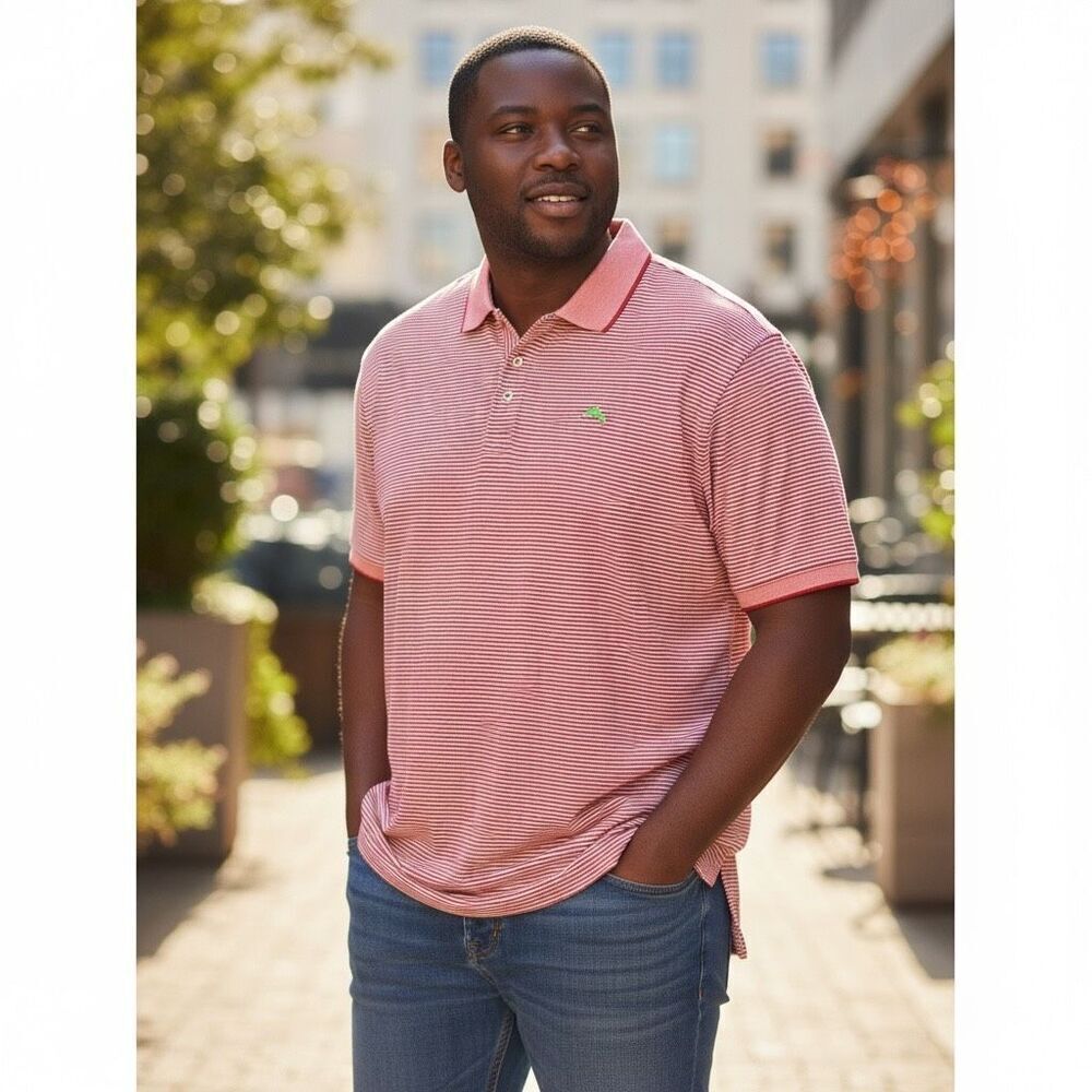 Tommy Bahama Pima‎ Cotton Striped Polo Shirt Size 3XL